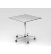 Sitz-Steh-Schreibtisch VST, mechanisch h&ouml;henverstellbar, 80x80cm (BxT), grau / chrom