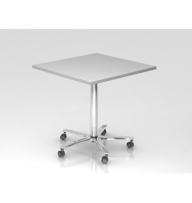 Sitz-Steh-Schreibtisch VST, mechanisch h&ouml;henverstellbar, 80x80cm (BxT), grau / chrom