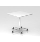 Sitz-Steh-Schreibtisch VST, mechanisch h&ouml;henverstellbar, 80x80cm (BxT), wei&szlig; / chrom