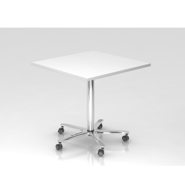 Sitz-Steh-Schreibtisch VST, mechanisch h&ouml;henverstellbar, 80x80cm (BxT), wei&szlig; / chrom