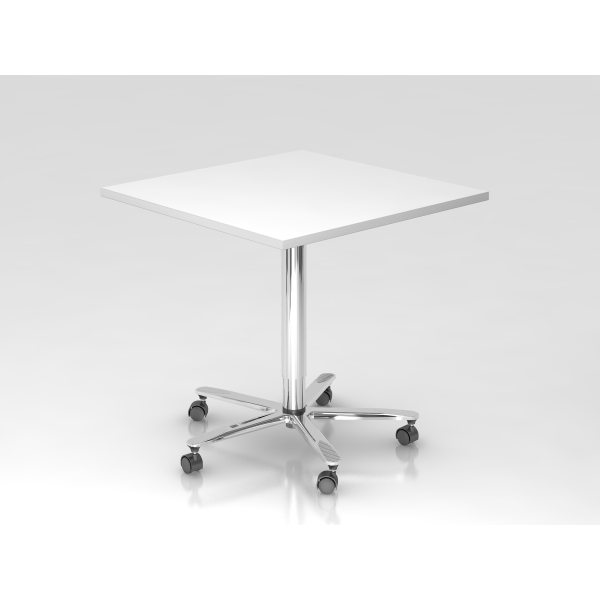 4032062144206 - Sitz-Steh-Schreibtisch VST mechanisch höhenverstellbar 80x80cm (BxT) Weiß   chrom 4032062144206 Hammerbacher
