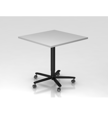 Sitz-Steh-Schreibtisch VST, mechanisch h&ouml;henverstellbar, 80x80cm (BxT), grau / schwarz