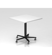 Sitz-Steh-Schreibtisch VST, mechanisch h&ouml;henverstellbar, 80x80cm (BxT), wei&szlig; / schwarz