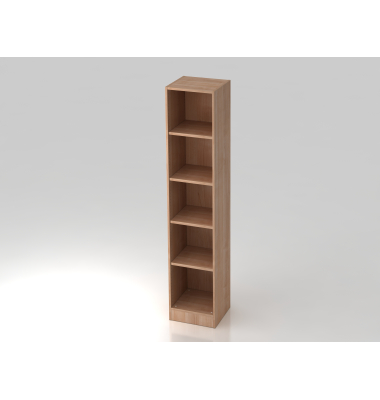 Regal schmal 5OH mit Sockelblende Nussbaum