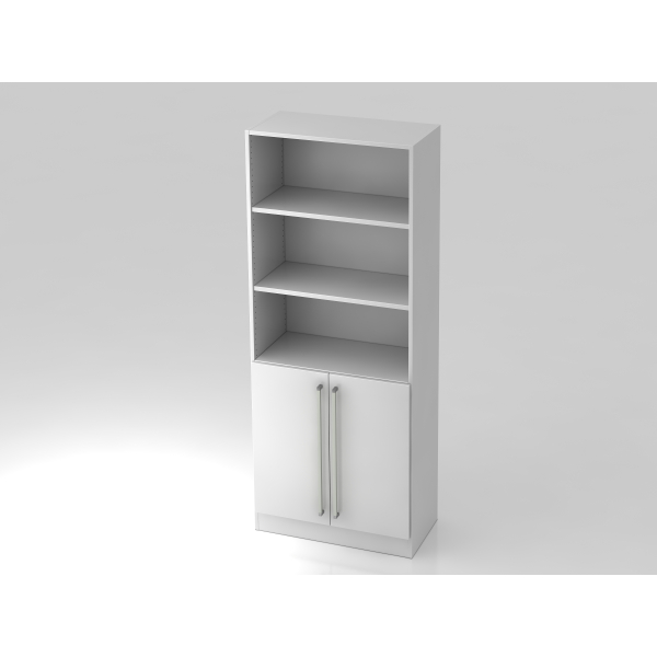 4032062146385 - Regalschrank TARVIS 5 Ordnerhöhen 5 Böden 2 Türen mit Griff o Schloss B 800 x T 420 x H 2004 mm weiß