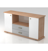 Sideboard 2 T&uuml;ren, 2 Sch&uuml;be SG Nussb.Wei&szlig;