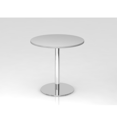 Besprechungstisch STF, 74,5cm (H), 80x80cm (BxT), rund, grau / chrom
