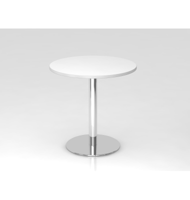 Besprechungstisch STF, 74,5cm (H), 80x80cm (BxT), rund, wei&szlig; / chrom
