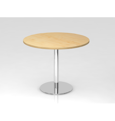 Besprechungstisch STF, 74,5cm (H), 100x100cm (BxT), rund, ahorn / chrom