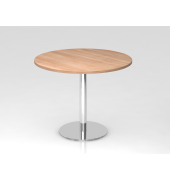 Besprechungstisch STF, 74,5cm (H), 100x100cm (BxT), rund, nussbaum / chrom