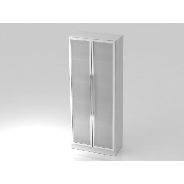 4032062148297 - PRO SIGNA G 7100G RE - 5 OH Schrank mit Milchglastüren Relinggriff Kunststoff Weiß Silber