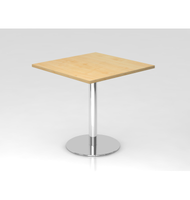 Besprechungstisch STF, 74,5cm (H), 80x80cm (BxT), quadratisch, ahorn / chrom