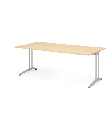 Schreibtisch VBS, 74cm (H), 200x100cm (BxT), ahorn / silber