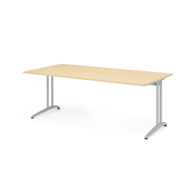 4032062149867 - HAMMERBACHER BS2E Schreibtisch ahorn rechteckig C-Fuß-Gestell silber 2000 x 1000 cm