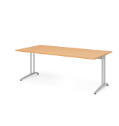 Schreibtisch VBS, 74cm (H), 200x100cm (BxT), buche / silber