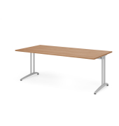 Schreibtisch VBS, 74cm (H), 200x100cm (BxT), nussbaum / silber