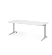 Schreibtisch VBS, 74cm (H), 200x100cm (BxT), wei&szlig; / silber