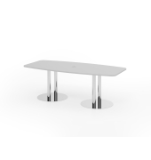Konferenztisch K-Serie, , 220x103cm (BxT), 8 Personen, Tonnenform, grau / chrom