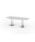Konferenztisch K-Serie, , 220x103cm (BxT), 8 Personen, Tonnenform, grau / chrom