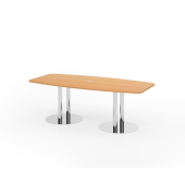 Konferenztisch K-Serie, , 220x103cm (BxT), 8 Personen, Tonnenform, buche / chrom