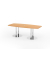 Konferenztisch K-Serie, , 220x103cm (BxT), 8 Personen, Tonnenform, buche / chrom