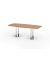Konferenztisch K-Serie, , 220x103cm (BxT), 8 Personen, Tonnenform, nussbaum / chrom