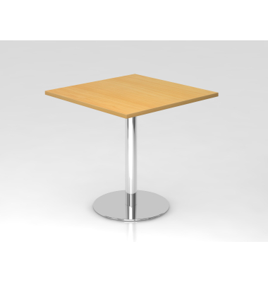 Besprechungstisch STF, 74,5cm (H), 80x80cm (BxT), quadratisch, buche / chrom