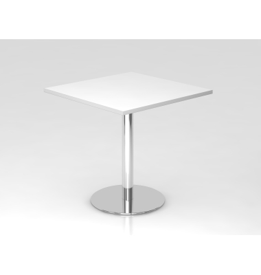 Besprechungstisch STF, 74,5cm (H), 80x80cm (BxT), quadratisch, wei&szlig; / chrom