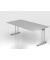 Schreibtisch C-Fu&szlig; 200x100cm GrauSilber