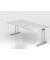 Schreibtisch C-Fu&szlig; 200x100cm Wei&szlig;Silber