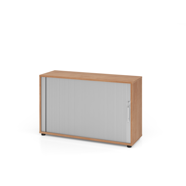 4032062151297 - Querrollladenschrank ULM 2 OH Rollläden alusilber B 1200 x T 400 x H 748 mm Nussbaum-Dekor