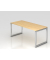 Schreibtisch VRS, manuell h&ouml;henverstellbar, 85cm (H), 180x80cm (BxT), ahorn / silber