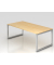 Schreibtisch VRS, manuell h&ouml;henverstellbar, 85cm (H), 200x100cm (BxT), ahorn / silber