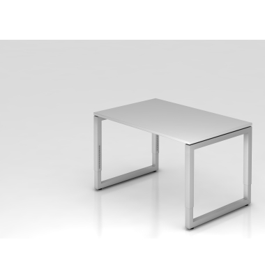 Schreibtisch VRS, manuell h&ouml;henverstellbar, 85cm (H), 120x80cm (BxT), grau / silber
