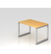 Schreibtisch VRS, manuell h&ouml;henverstellbar, 85cm (H), 120x80cm (BxT), buche / silber