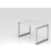 Schreibtisch O-Fu&szlig; eckig 120x80cm Wei&szlig;