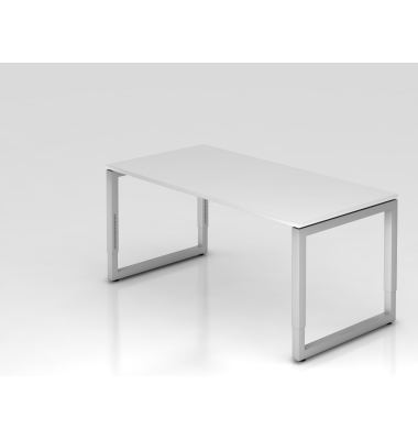 Schreibtisch O-Fu&szlig; eckig 160x80cm Wei&szlig;