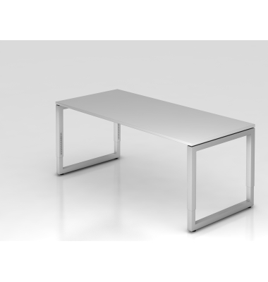 Schreibtisch O-Fu&szlig; eckig 180x80cm Grau