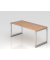 Schreibtisch VRS, manuell h&ouml;henverstellbar, 85cm (H), 180x80cm (BxT), nussbaum / silber