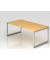 Schreibtisch VRS, manuell h&ouml;henverstellbar, 85cm (H), 200x100cm (BxT), buche / silber