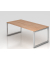 Schreibtisch VRS, manuell h&ouml;henverstellbar, 85cm (H), 200x100cm (BxT), nussbaum / silber