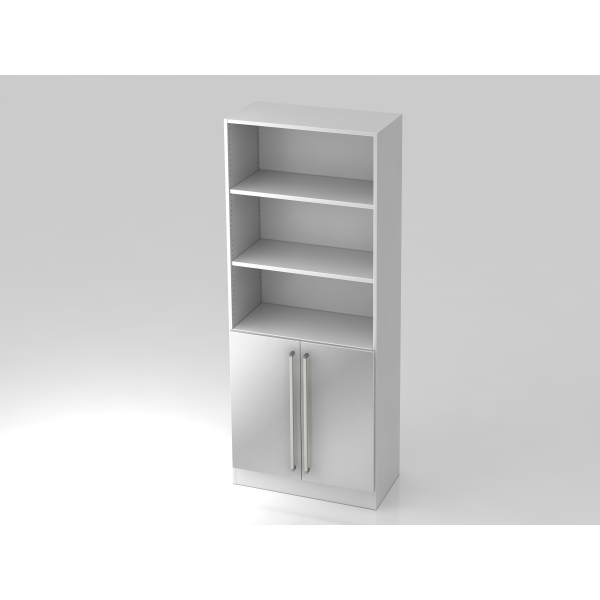 4032062155233 - Regal 5OH2Türen untSO-Bl CE WeißSilber 4032062155233 Hammerbacher