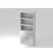 Regal 5OH, 2HR,Sockelblende RE Wei&szlig;Silber