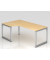 Schreibtisch VRS, manuell h&ouml;henverstellbar, 85cm (H), 200x120cm (BxT), ahorn / silber