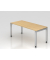 Schreibtisch VJS, manuell h&ouml;henverstellbar, 76cm (H), 180x80cm (BxT), ahorn / silber
