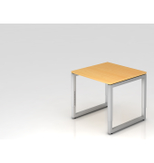 Schreibtisch VRS, manuell h&ouml;henverstellbar, 85cm (H), 80x80cm (BxT), buche / silber