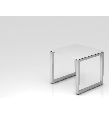 Schreibtisch O-Fu&szlig; eckig 80x80cm Wei&szlig;