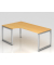 Schreibtisch VRS, manuell h&ouml;henverstellbar, 85cm (H), 200x120cm (BxT), buche / silber