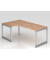 Schreibtisch VRS, manuell h&ouml;henverstellbar, 85cm (H), 200x120cm (BxT), nussbaum / silber