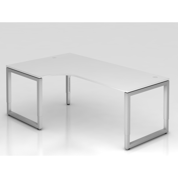 4032062156834 - Schreibtisch VRS manuell höhenverstellbar 85cm (H) 200x120cm (BxT) Weiß   silber 4032062156834 Hammerbacher